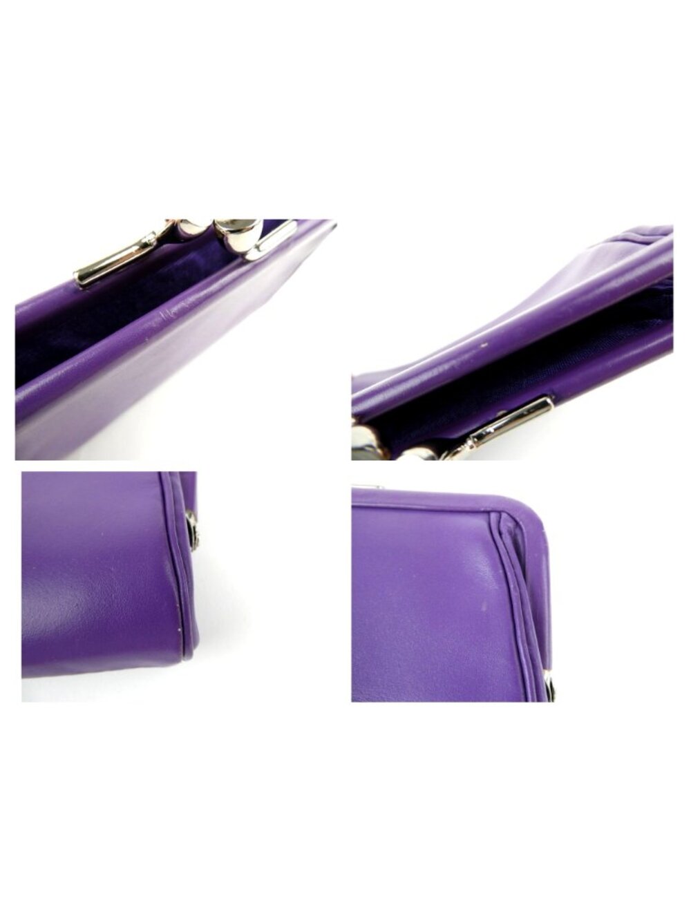 Fossil Purple Leather Kiss Lock Coin Purse - Picture 10 of 14
